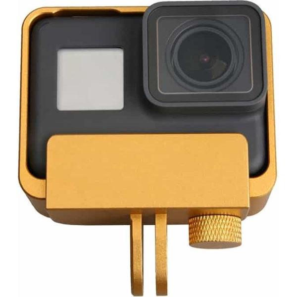 Aluminium rand frame mount beschermende behuizing Case Cover voor GoPro HERO6 Black / HERO5 Black / HERO7 Black (goud)