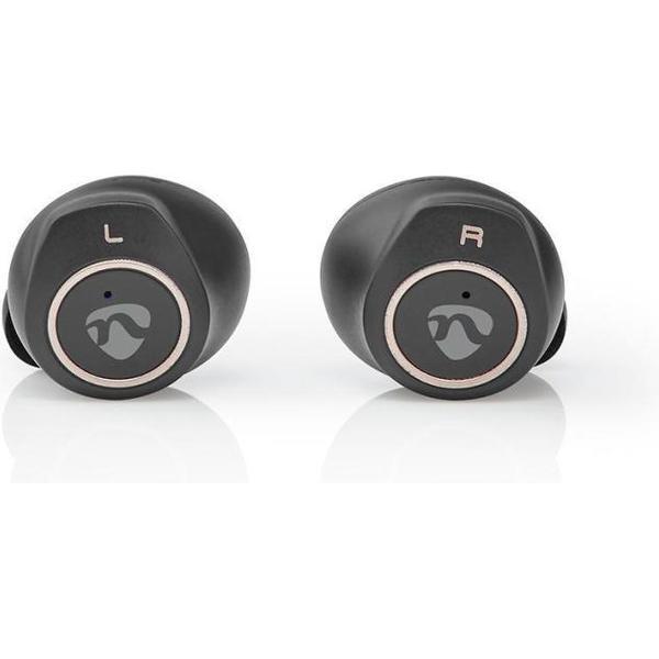 Nedis HPBT3050BK Volledig Draadloze Bluetooth®-oordopjes 3 Uur Afspeeltijd Oorschelphaakjes Spraakbediening Aanraakbediening Charging Case Zwart