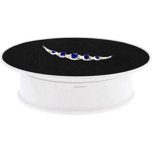 20cm 360 graden elektrisch draaibaar platenspeler standaard fotografie video-opnamen rekwisieten platenspeler, max. Belasting 1,5 kg, aangedreven door batterij en USB (wit + zwart)