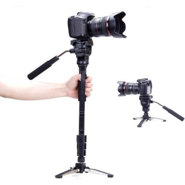 YUNTENG VCT-288RM SLR Camera Monopod Camera Ondersteuning Voet Hydraulische Kop Professionele Fotografie Stand, Hoogte: 1.48m