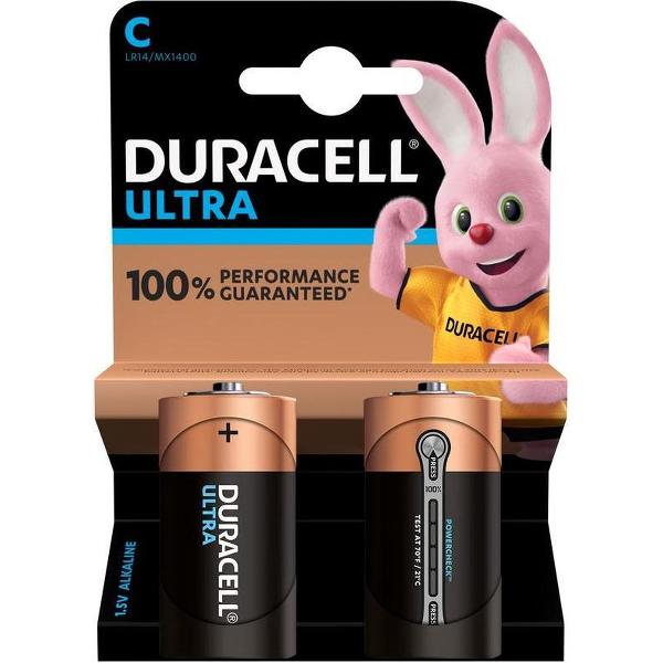 Duracell Ultra alkaline C-batterijen, verpakking van 2