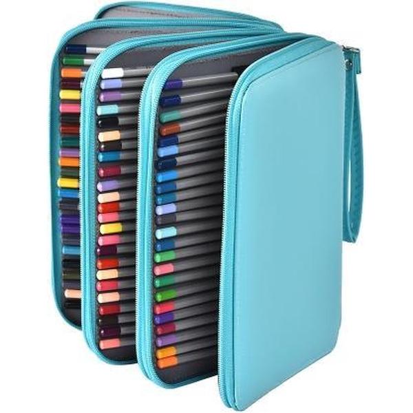 184-gaats Art Storage-etui Veelkleurig Schetspen Kleurlood Grote capaciteit Briefpapierdoos (meerblauw)