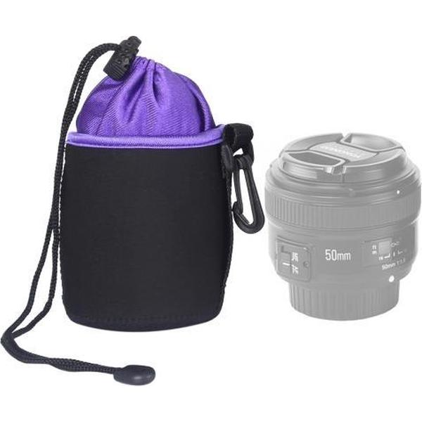 SLR Camera Lens Tas Micro Enkele Lens Tas Lens Innerlijke Galzak Waterdichte Beschermhoes Plus Fluwelen Verdikking, Diameter: 8,5 cm, Hoogte: 10 cm (Paars)