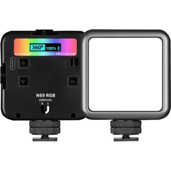 N69 2500-9000K + RGB Camera Invullicht Kleine Full Color Fotografie Licht Draagbare Handheld Nachtlampje LED Zaklamp