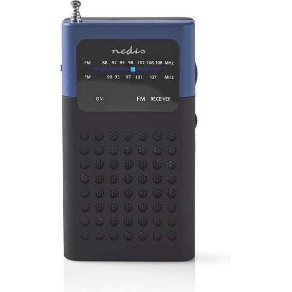 Nedis RDFM1100BU Fm-radio 1,5 W Zakformaat Zwart / Blauw