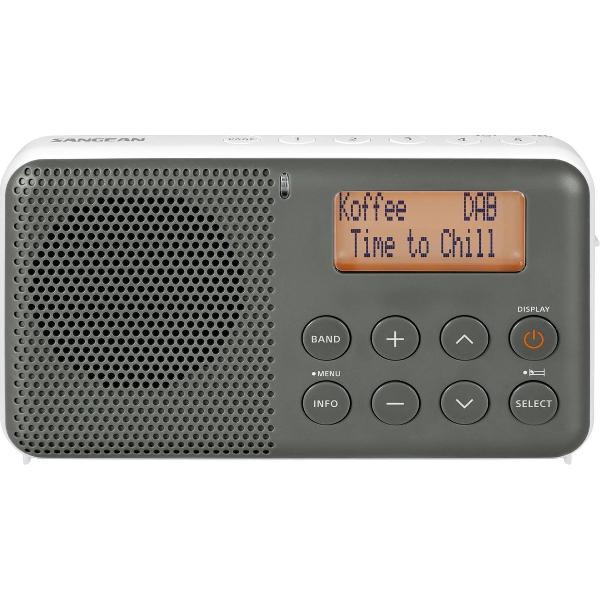 Sangean Pocket 640 - DPR-64 - Pocket radio met DAB+/FM en wekker - Grijs/Wit