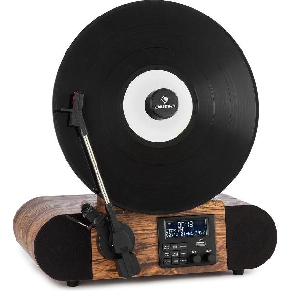 Verticalo SE retro platenspeler USB BT line-out hout