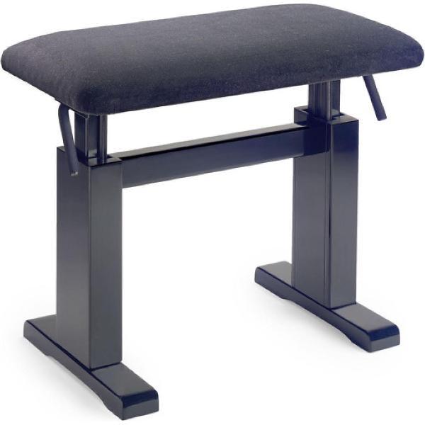 Stagg PBH 780 BKM VBK - Pianobank, hydraulisch, mat zwart, met zwarte ribfluwelen zitting (mat) - Zwart (mat)