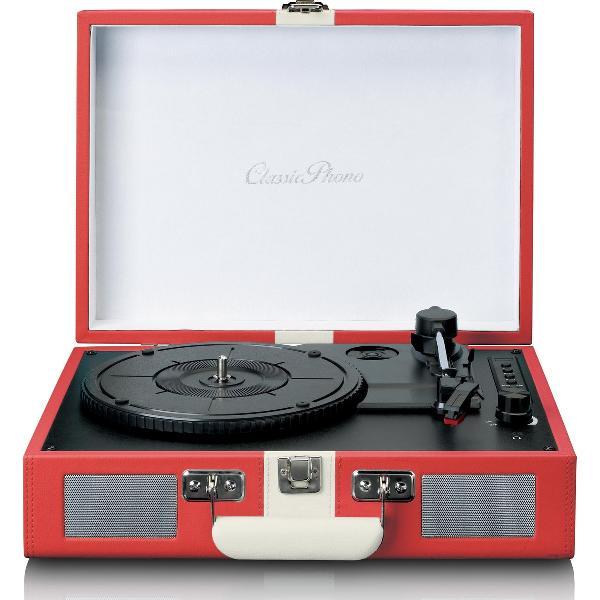 Classic Phono TT-110 - Platenspeler met bluethooth en Speakers - Rood