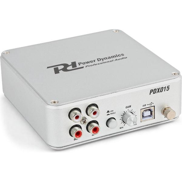 Phono voorversterker - Power Dynamics PDX015 platenspeler voorversterker met USB en software