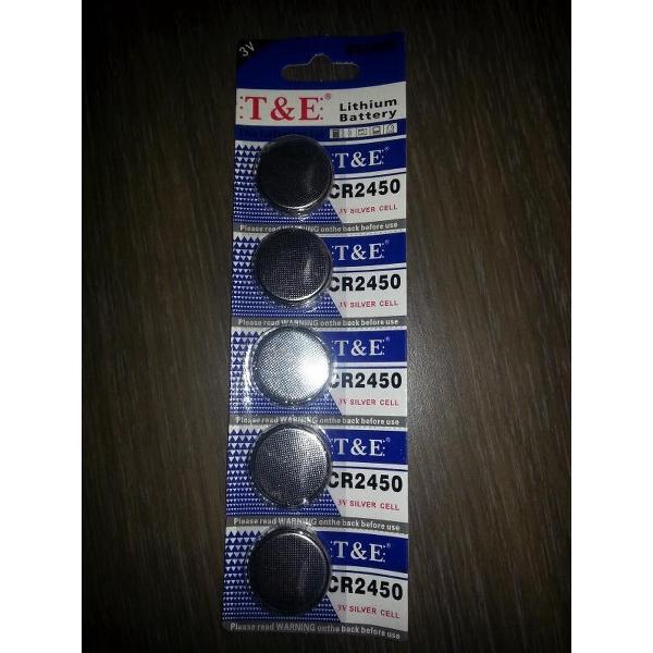 CR2450 Knoopcel Batterijen Strip 5 Stuks