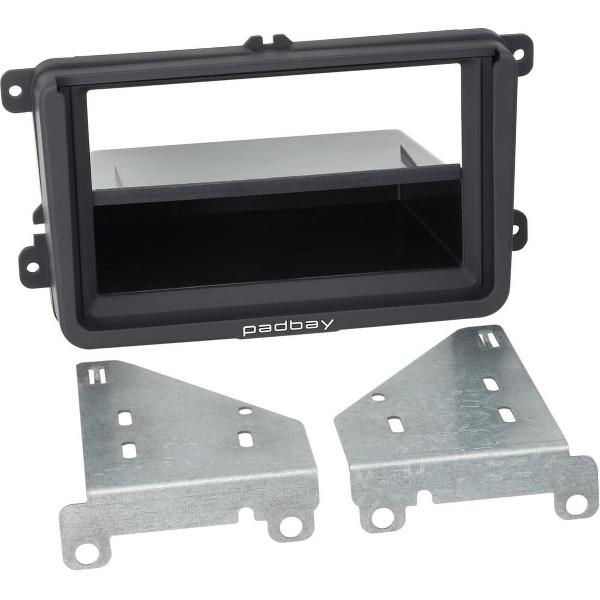 2-DIN Paneel Padbay Rubber Touch incl. iPad Mini bracket Seat - Skoda - Volkswagen Kleur: Zwart
