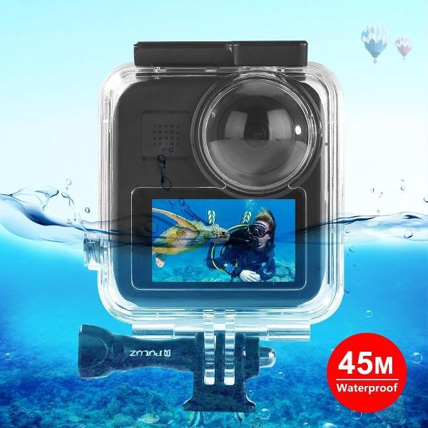 PULUZ 45m onderwaterbehuizing onderwaterbehuizing voor GoPro MAX, met gesp, basisbevestiging en schroef