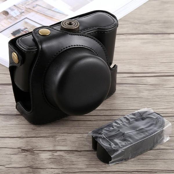 Full Body Camera PU lederen tas met riem voor Panasonic LUMIX LX100 (zwart)