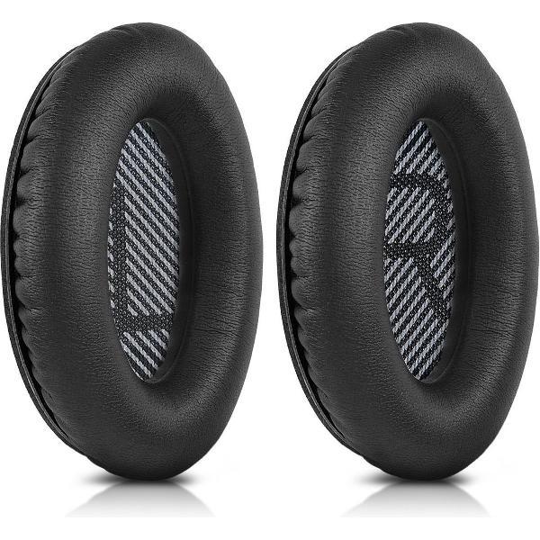 kwmobile 2x oorkussens voor Bose Quietcomfort koptelefoons - imitatieleer - voor over-ear-koptelefoon - zwart