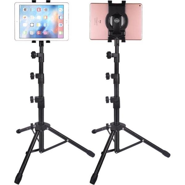 DrPhone Architect XL1 – Tablet Statief – 7-10 INCH – Hoogte Verstelbaar – Tripod stand - Tablet iPad & Samsung – Inclusief opbergtas - Zwart