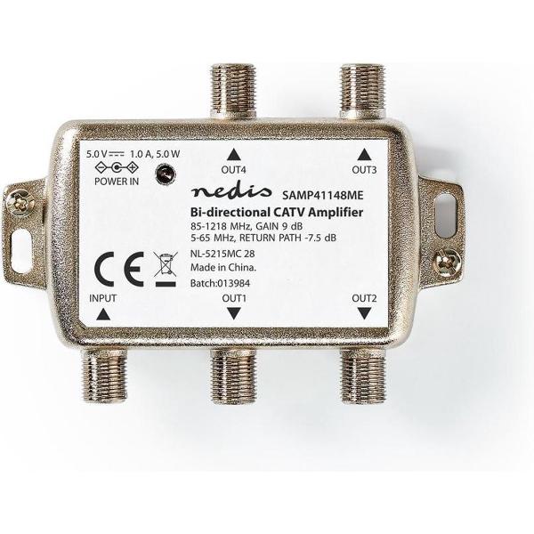Nedis Catv Versterker | 12 Db Versterking | 85-1218 Mhz | 4 Uitgangen