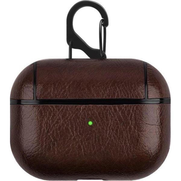 Brooklyn Premium - Airpods Pro case - Donker bruin - Leder - Beschermhoesje - Lederen case - Case - Cover - Airpods PRO