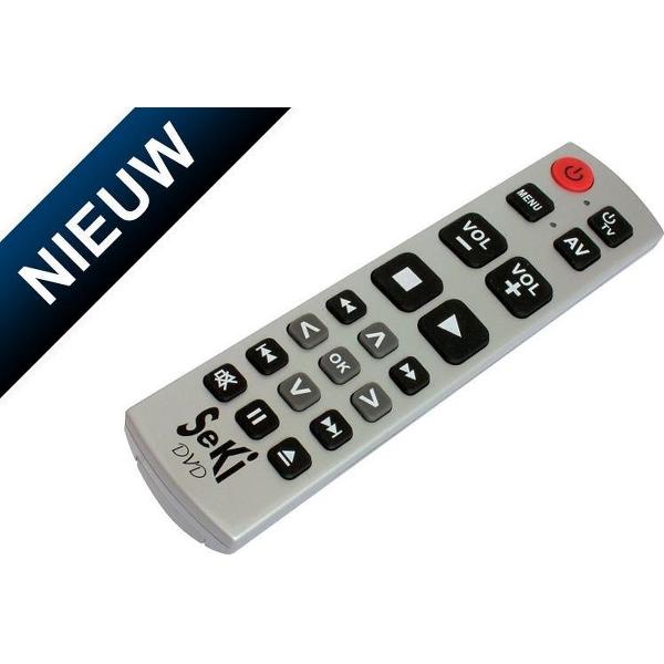 Senioren / Slechtzienden universele afstandsbediening Seki DVD - Zilver