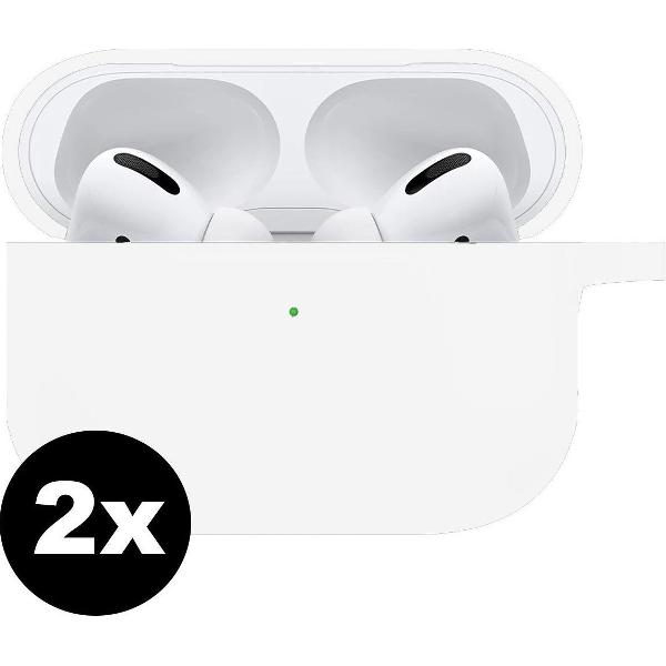 Hoes Voor Apple AirPods Pro Case Siliconen Hoesje - Transparant - 2 PACK