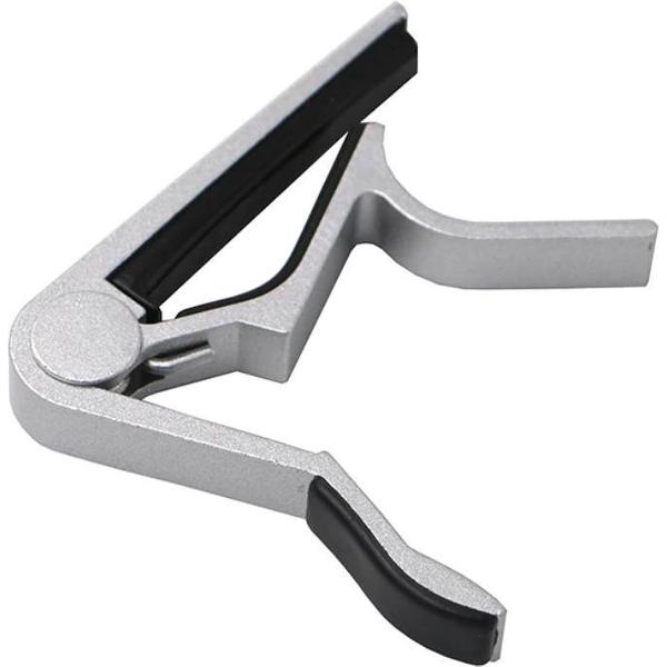 Aluminium Gitaar Barréklem - Capodastro – Capo / Klem - Capodester Akoestische, Klassieke & Elektrische Gitaar- Guitar - Ukelel Akoestische / Klassiek / Elektrisch - Zilver kleurig