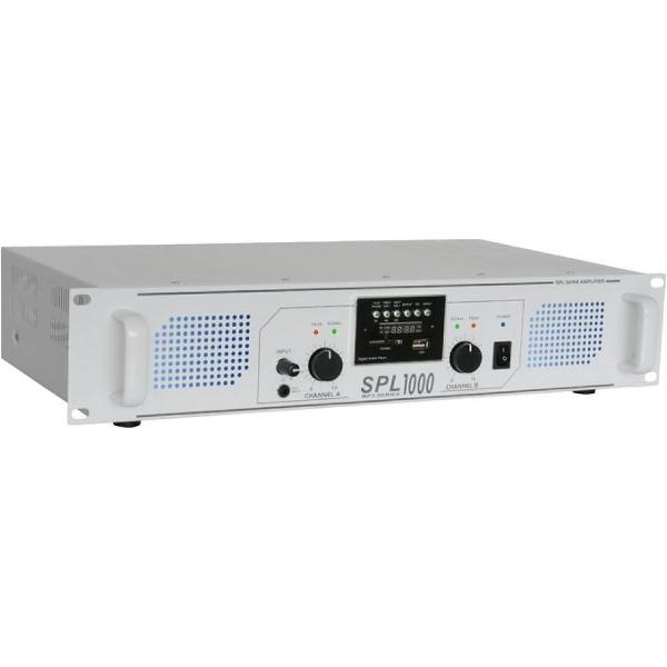 Skytec SPL1000MP3 witte 2-kanaals DJ versterker met ingebouwde USB MP3 speler - 2x 500W