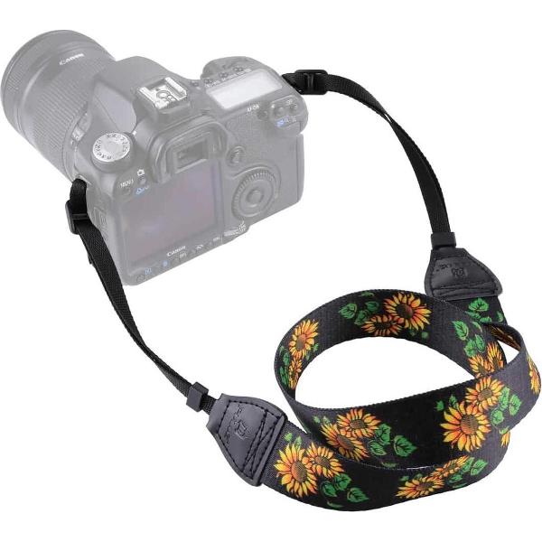 PULUZ Retro Etnische Stijl Meerkleuren Serie Zonnebloem Schouderriem Camerariem voor SLR / DSLR-camera's