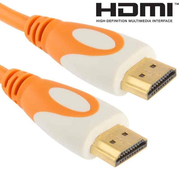 1.5m vergulde HDMI 19-pins naar 19-pins HDMI-kabel, 1.4 versie, ondersteuning voor 3D / HD TV / XBOX 360 / PS3 / projector / dvd-speler enz. (Oranje)