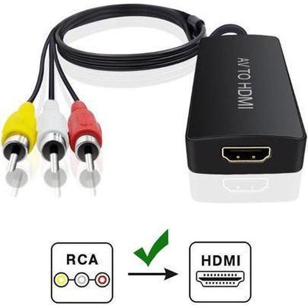NÖRDIC SGM-136 AV Video omzetter naar HDMI, 3 RCA AV CVBS Met audio, 720p / 1080p, 1 meter, Zwart