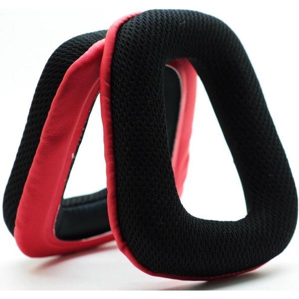 MMOBIEL Koptelefoon oorkussens earpads geschikt voor: Logitech G35 G930 G430 F430 F450 Surround Gaming Headset , zwart/rood
