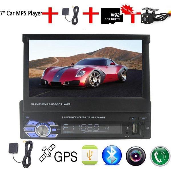 1 Din radio AUTOMATISCH uitklapscherm navigatie systeem + gratis achteruitrij camera + gra