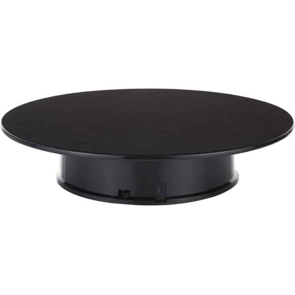 25 cm 360 graden elektrische roterende draaitafel Displaystandaard Video-opnamen Props Draaitafel voor fotografie, maximale belasting 3 kg, aangedreven door batterij (zwart)