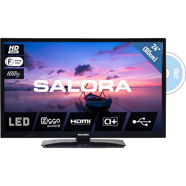 Salora 24HDB6505 - Televisie - LED - 24 Inch - HD - Ingebouwde DVD speler - HDMI - USB