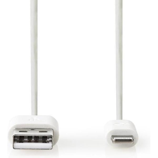 Nedis CCBP39300WT20 Data- En Oplaadkabel Apple Lightning 8-pins Male - Usb A Male 2,0 M Wit