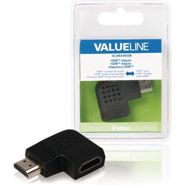 High Speed HDMI met Ethernet Adapter Links Gehoekt HDMI-Connector - HDMI Female Zwart