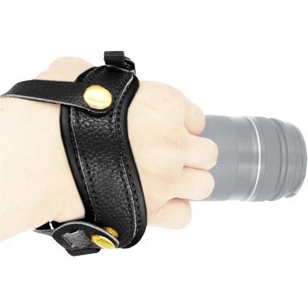RICHWELL lederen handgreep polsband voor DSLR-camera (zwart)