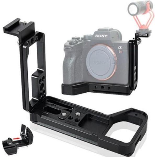 BEXIN Push-Pull Type Verticale Schieten Quick Release L Plate Bracket Base Houder met Flitsschoen voor Sony ILCE-7RM4 / A7R4 / A7R IV