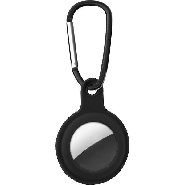 Apple AirTag Sleutelhanger Siliconen Bescherm Hoes met Haak Zwart