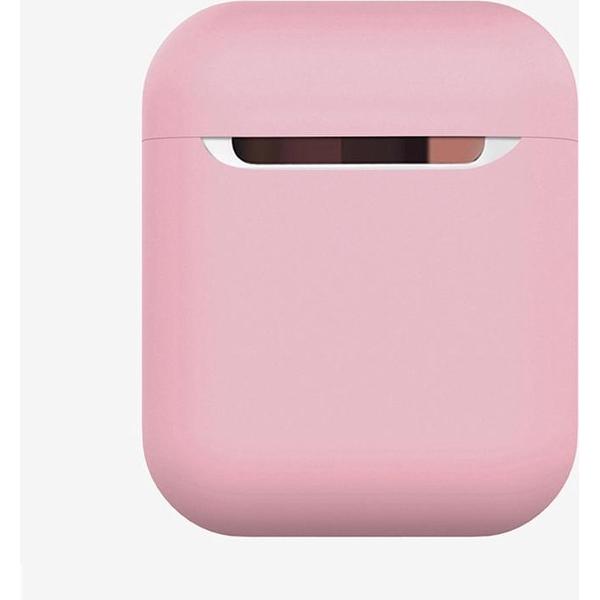 By Qubix - AirPods 1/2 hoesje Liquid series - Siliconen - Roze - Schokbestendig - AirPods hoesjes