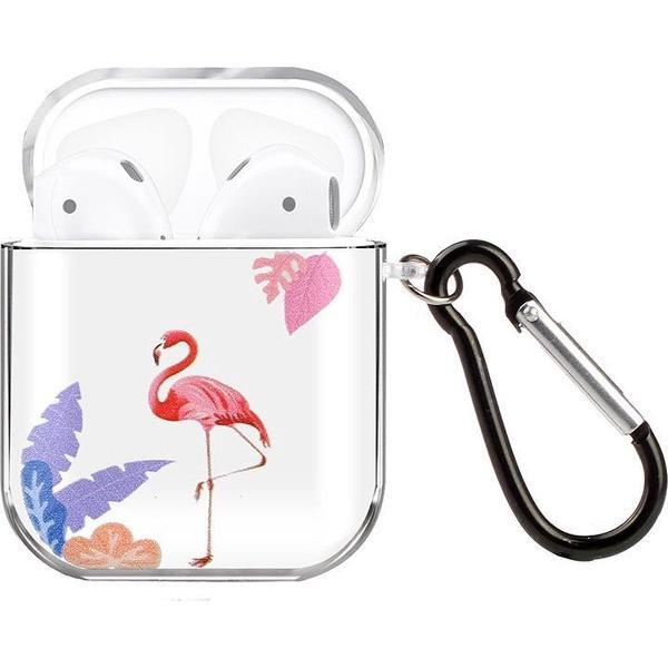 By Qubix - AirPods 1/2 hoesje Painting series - hard case - Flamingo - Schokbestendig - AirPods hoesjes