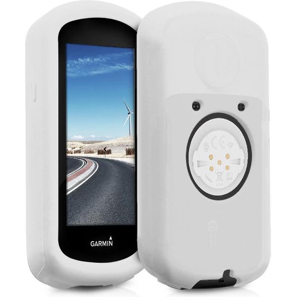 kwmobile hoes voor Garmin Edge 1030 / 1030 Plus - Siliconen beschermhoes voor fietsnavigatie - wit