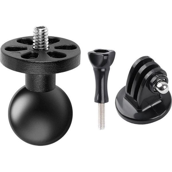 1/4 inch schroef 25 mm balhoofd motorfiets vaste houder met statiefadapter en schroef voor DJI Osmo Action, GoPro HERO8 Black / HERO7 / 6/5, Xiaoyi en andere actiecamera's (zwart)