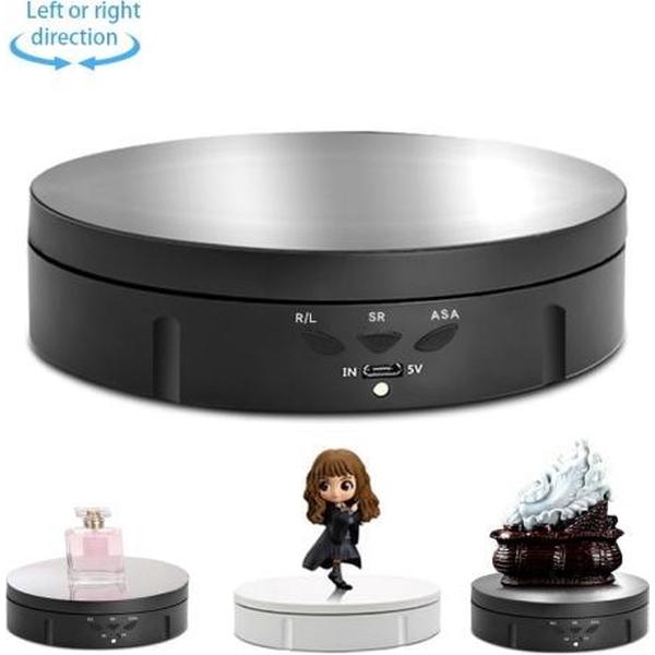 14,6 cm USB elektrische roterende draaitafel Displaystandaard Video-opnamen Props Draaitafel voor fotografie, belasting: 10 kg (zwarte spiegel)