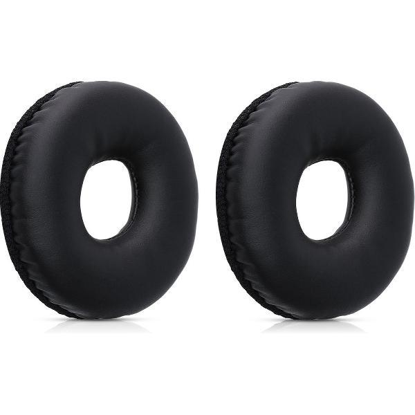 kwmobile 2x oorkussens voor Logitech H390 / H600 koptelefoons - imitatieleer - voor over-ear-koptelefoon - zwart