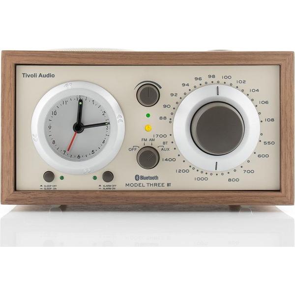 Tivoli Audio - ModelThreeBluetoothw/USB - Wekkerradio - Beige/Walnoot