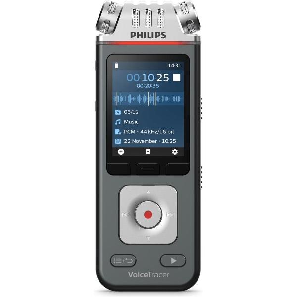 Philips Voice Tracer DVT7110/00 dictaphone Flashkaart Antraciet, Chroom