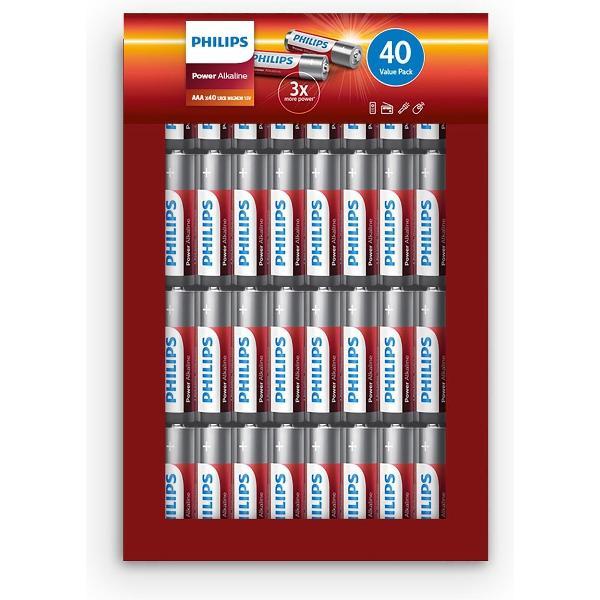 Philips Power Alkaline Batterijen AAA 40-pack