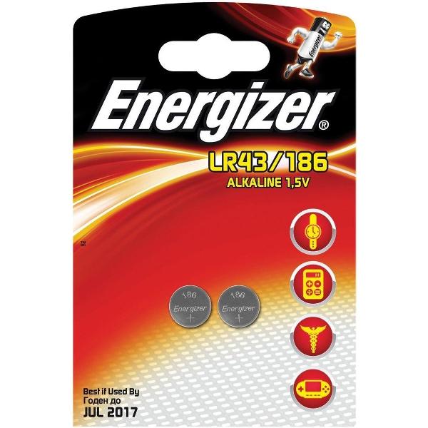 Energizer Knoopcelbatterij Lr43/186 Alkaline 1,5v 2 Stuks