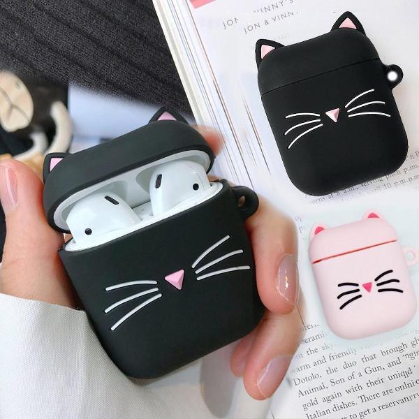 Airpods Hoesje | Airpods Case | Dieren | Kat | Poes | Zwart | Vaderdag Kados | Vader Cadeautjes | Geschenk