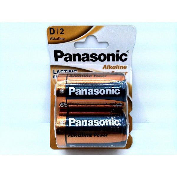 Panasonic PBALR020B2 Alkaline Batterij Type D Cell / LR20, 2 stuks